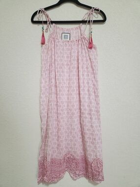 Bell by Alicia Bell Hand-block-printed Adjustable Tie-shoulder Strap Sundress